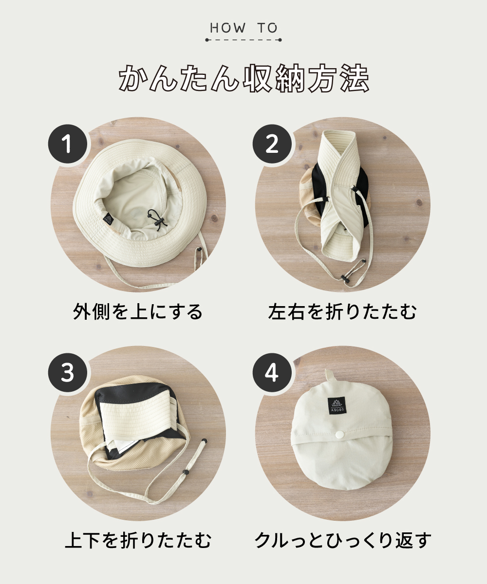キッズ帽子 子供 赤ちゃん UV対策　保冷ポケット付 ベビー 夏用 撥水 日よけ つば広 サイズ調整 54cm 収納袋一体型 日よけ付き トドラーハット  Viaggio+ ASOBO | ブランド登録なし | 12