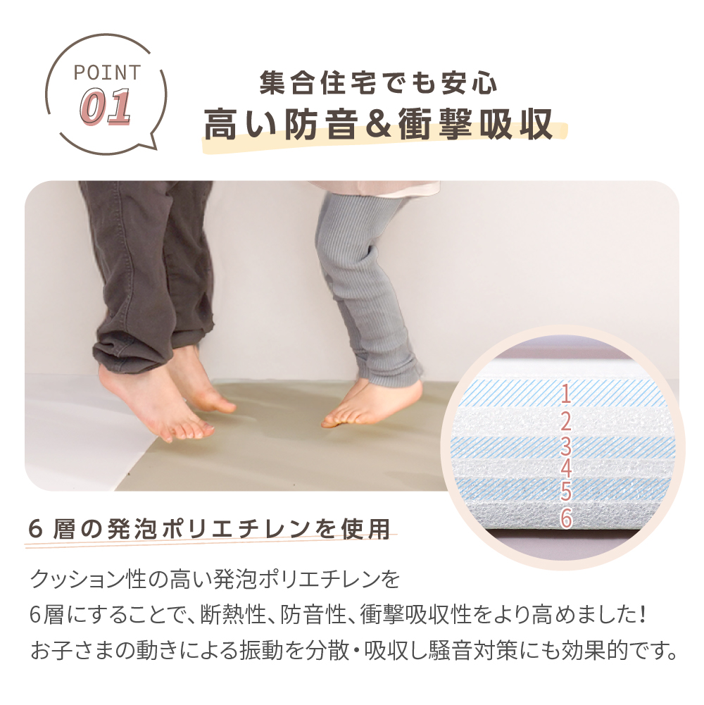 プレイマット 折りたたみ 防音 溝なし 赤ちゃん 抗菌 床暖 撥水 厚手 お昼寝 遊び 200×120 160×120 regalo piu | ブランド登録なし | 04