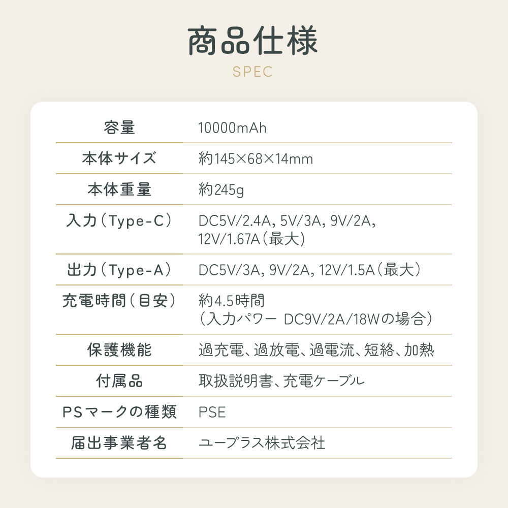 モバイルバッテリー 10000mAh ベビーカーファンシート 【エアリート