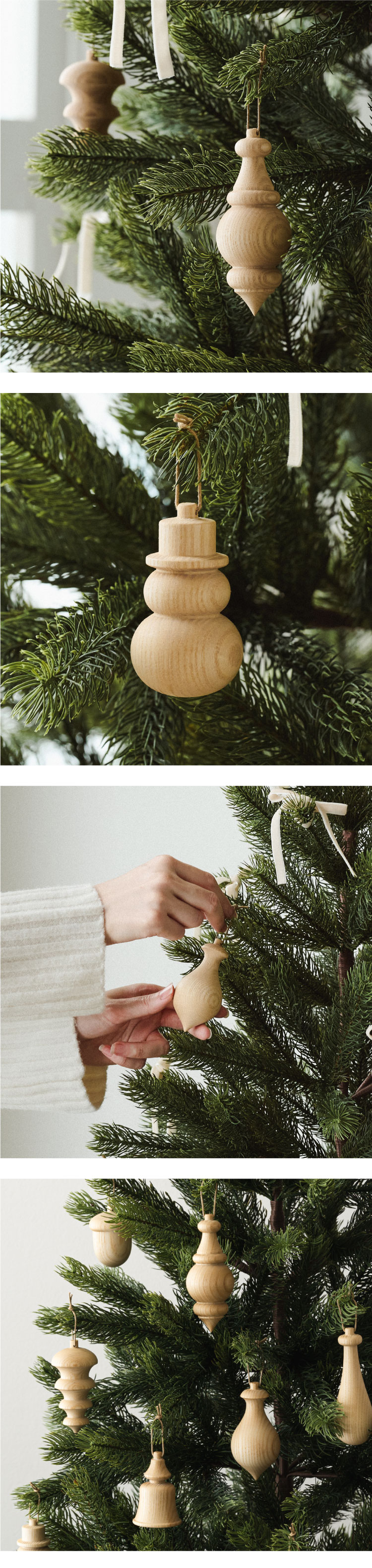 オーナメント クリスマス 【10個セット】 木製 おしゃれ 北欧