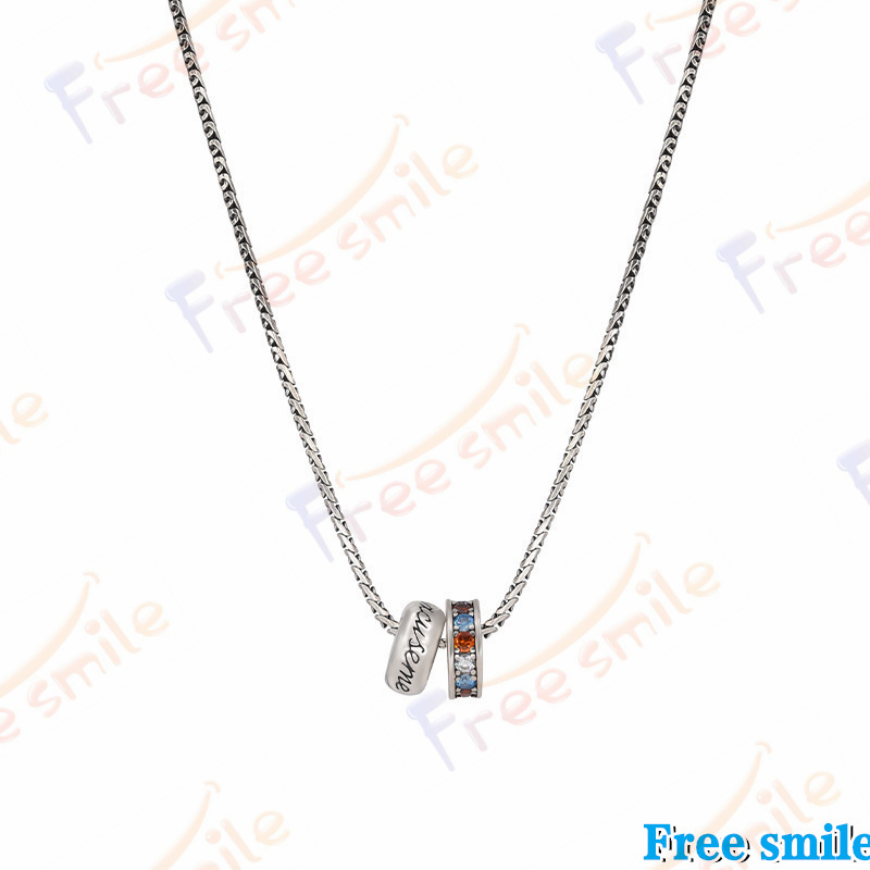 レインボーサークルネックレス ペンダント レトロトレンド クロスチェーン キラキラ 高品質 軽奢華 幸運を招くサークル アクセサリー おしゃれ プレゼント