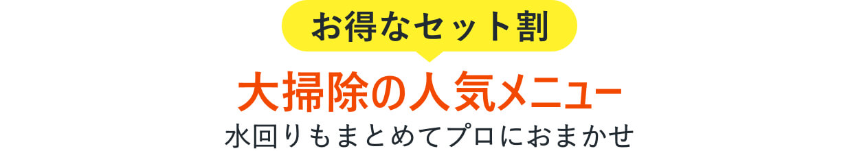 お得なセット割！大掃除の人気メニュー