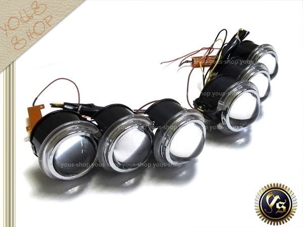 LS600h レプリカ 3連プロジェクター 左右18w LEDイカリング 青黄 3眼
