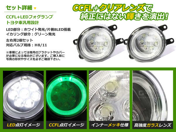 プリウスα フォグランプ LEDハイパワーイカリング内蔵左右セット 3Dライトバーリング]LED イカリングハイパワー フォグランプ ver.2 -40