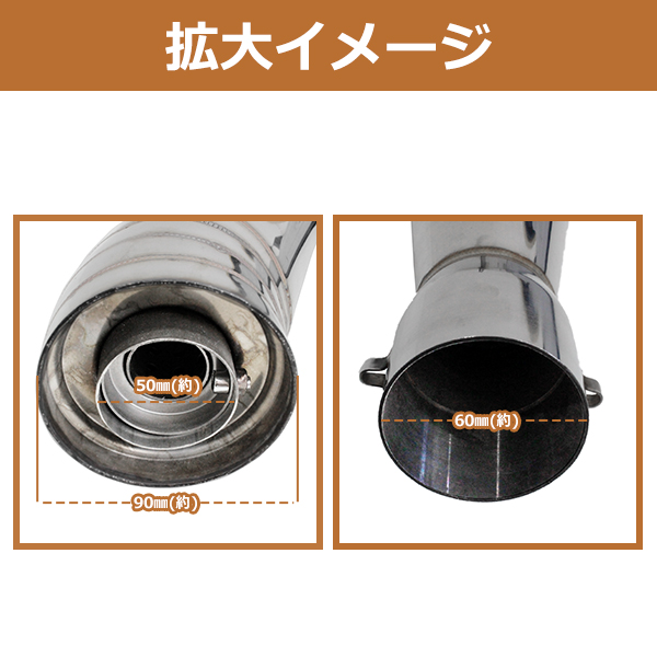 変形 コニカル GP サイレンサー φ60.5 メッキ ステンレス マフラー