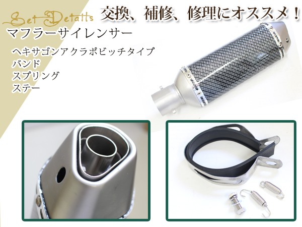 アクラポビッチ タイプ カーボン サイレンサー マフラー φ50.8π ZRX400 ゼファーΧ ZRX バリオス CB CBR CBX400F  CB400SB CB400SF CB750F CB1300SF