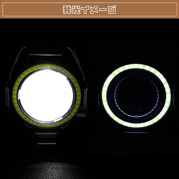LED イカリング 付き ヘッドライト 砲弾型 防水 バイク CREE