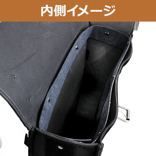 スタッズ付き バイク アメリカン サイドバッグ 収納 ブラック