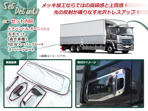 三菱 ふそう 07 NEW スーパーグレート メッキ ドアハンドル