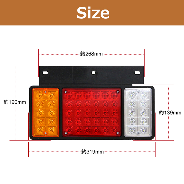 トラックLEDテールランプ 未使用品本体左右セット トラック LED テールランプ 左右セット リフレクター 反射板付き 汎用