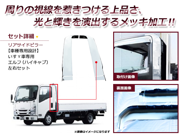 大型商品 いすゞ 07エルフ リア サイド ピラー ハイキャブ車 標準 