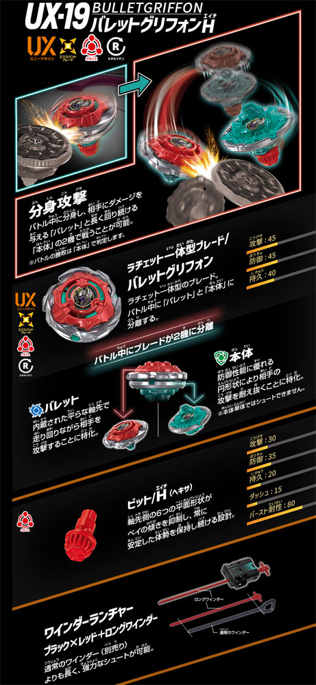 ベイブレードX BEYBLADE X UX-19 スターター バレットグリフォンH