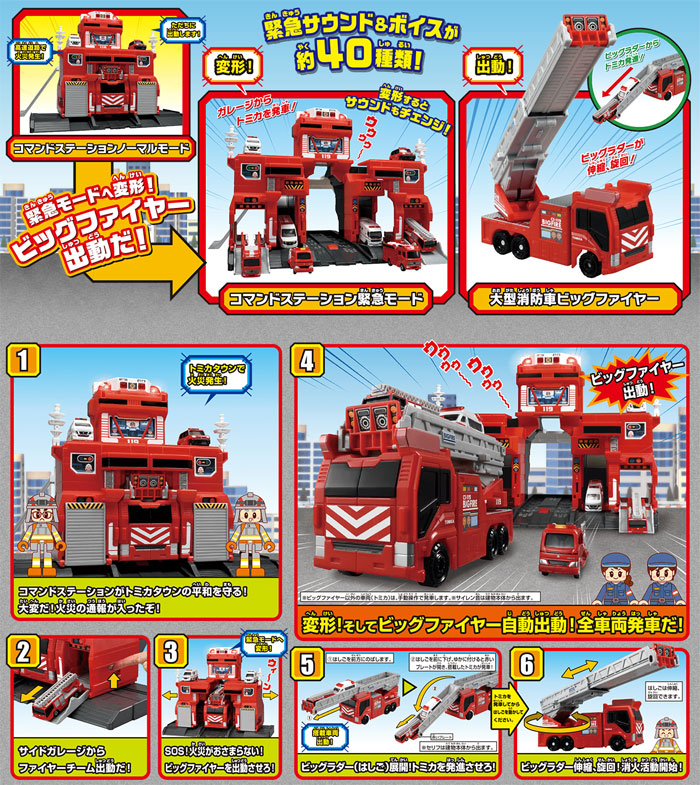 【未開封】トミカ ビッグファイヤー&コマンドステーション　他２点 トミカ 変形出動 ! ビッグファイヤー & コマンドステーション