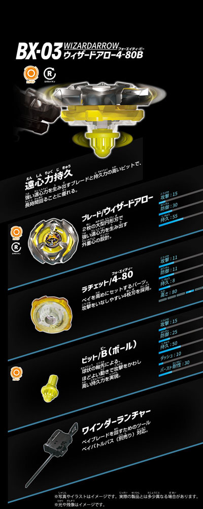 ベイブレードX BEYBLADE X BX-03 スターター ウィザードアロー 4-80Bの