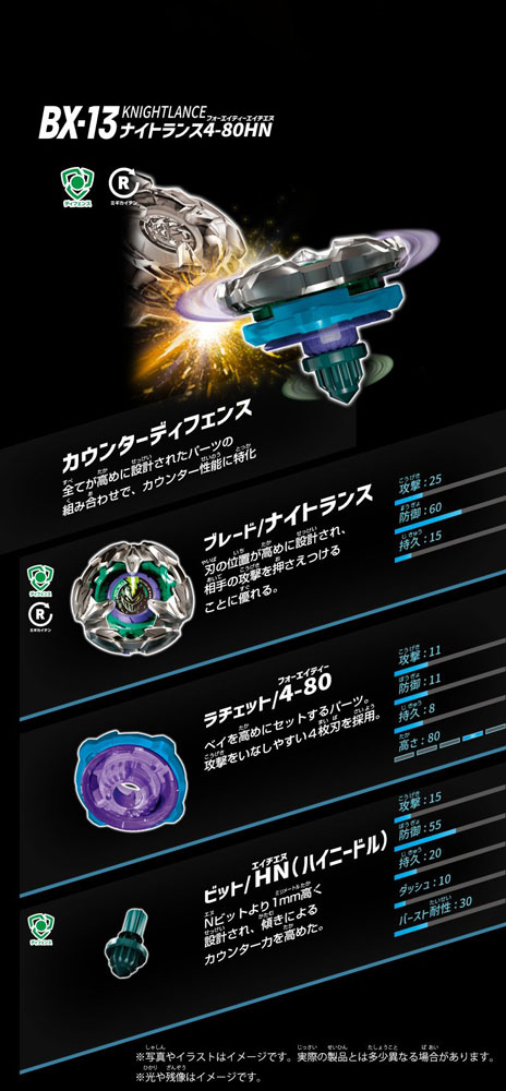 BBLDコラボ ナイトランス4-80HN メタルコートグリーン ベイブレード Amazon.co.jp: ベイブレード X ランスナイト 4-80HN スターターパック