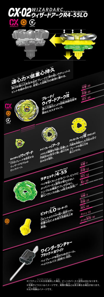 ベイブレードX BEYBLADE X CX-02 スターター ウィザードアーク R4-55LO
