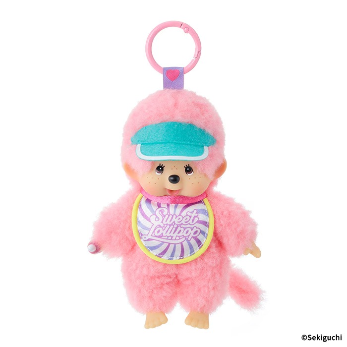モンチッチ ぬいぐるみ スウィートロリポップ キーチェーン ピンク