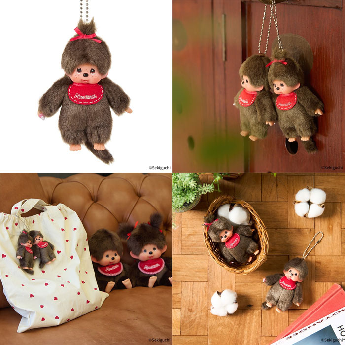 モンチッチ ぬいぐるみ キーチェーン ミニサイズ 女の子 : ユウセイ堂2