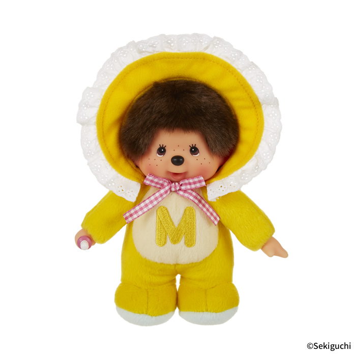 【レア】モンチッチ　黄色スタイ　ぬいぐるみ　monchhichi タグ付き　平成 モンチッチ ぬいぐるみ レトロチックモンチッチ Sサイズ イエロー