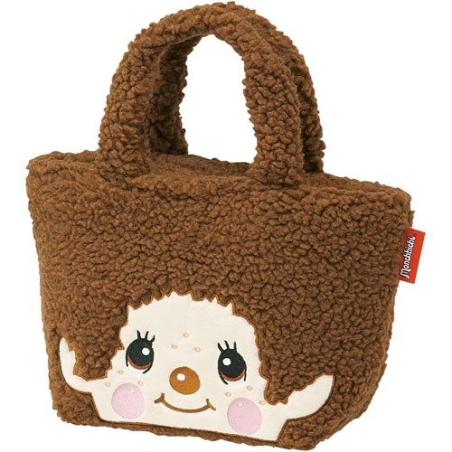 感謝価格　SALE ユキエモン　お弁当トートバッグ　ポーチ　ハンドメイド モンチッチ ボア生地 保冷 保温 ランチバッグ トートバッグ お弁当袋