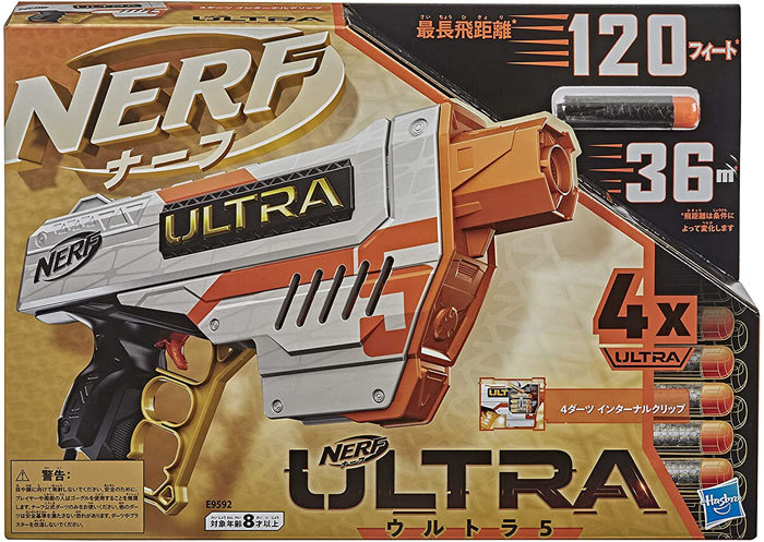 NERF - ナーフ　ウルトラ　５ Amazon.com: Nerf Ultra Five Blaster - 4-Dart Internal Clip
