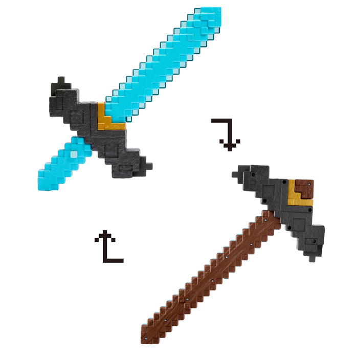 送料無料 マインクラフトMINECRAFT ザ・ムービー 秒で武器が変形！剣と