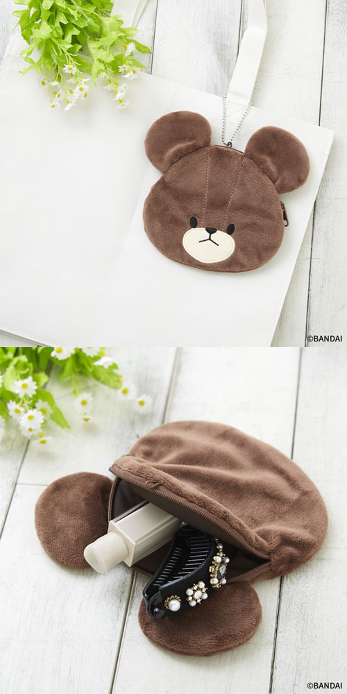 メール便送料無料 くまのがっこう ポーチーズ ジャッキー 顔型