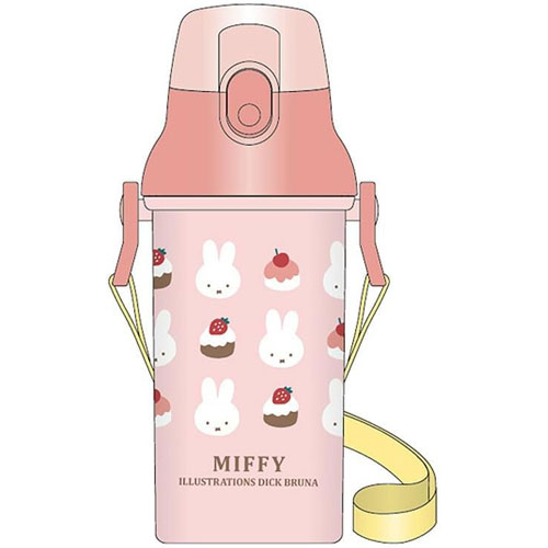 送料無料 miffy ミッフィー 水筒 直飲みワンタッチボトル ケーキ柄