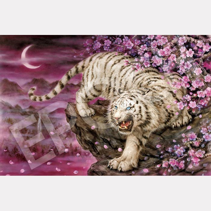 送料無料 ジグソーパズル 1000ピース 原井加代美 桜花白虎 11-605