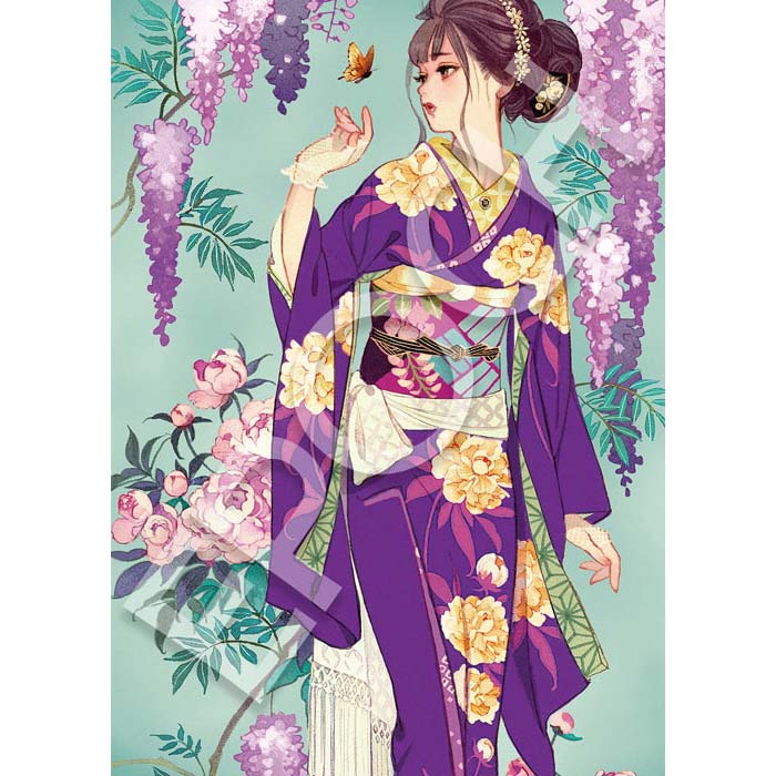 マツオヒロミ　ジグソーパズル　５種類 送料無料 ジグソーパズル 1000ピース マツオヒロミ 藤と芍薬 11-610