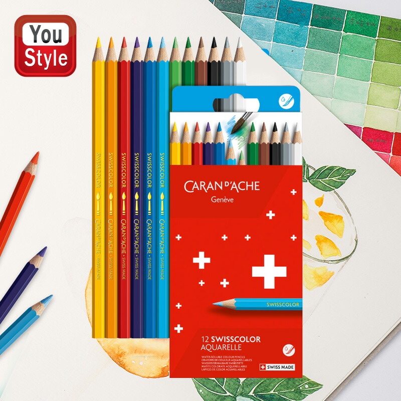 caran d'ache 油性 色鉛筆 30色 カラン ダッシュ 1284-730 スイスカラー油性色鉛筆 缶入り 30色