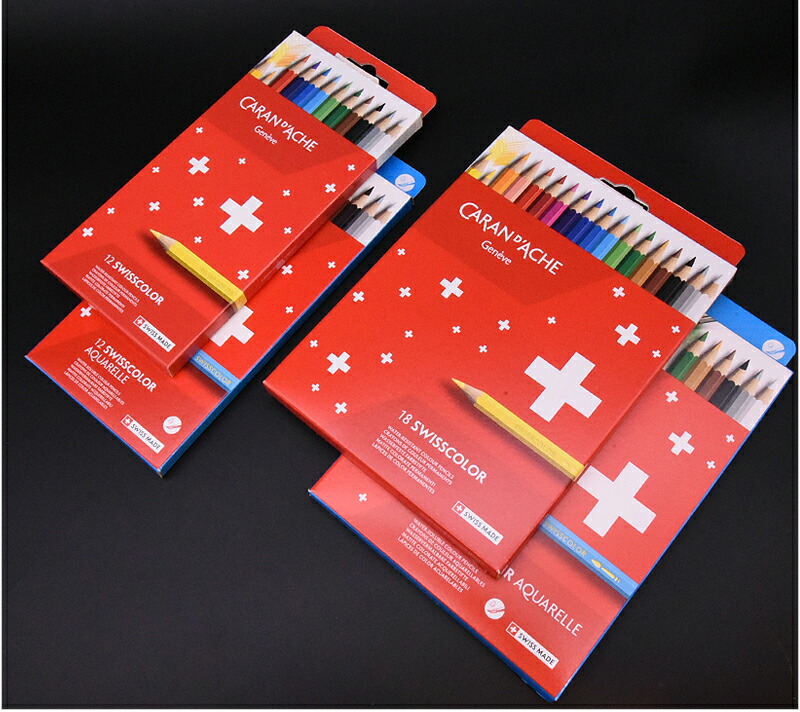 CARAN d'ACHE（カランダッシュ） 水性色鉛筆 スイスカラー 18色セット