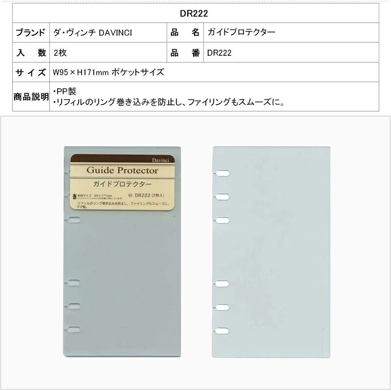 ダ・ヴィンチ DAVINCI リフィル 聖書サイズ用 カードホルダー