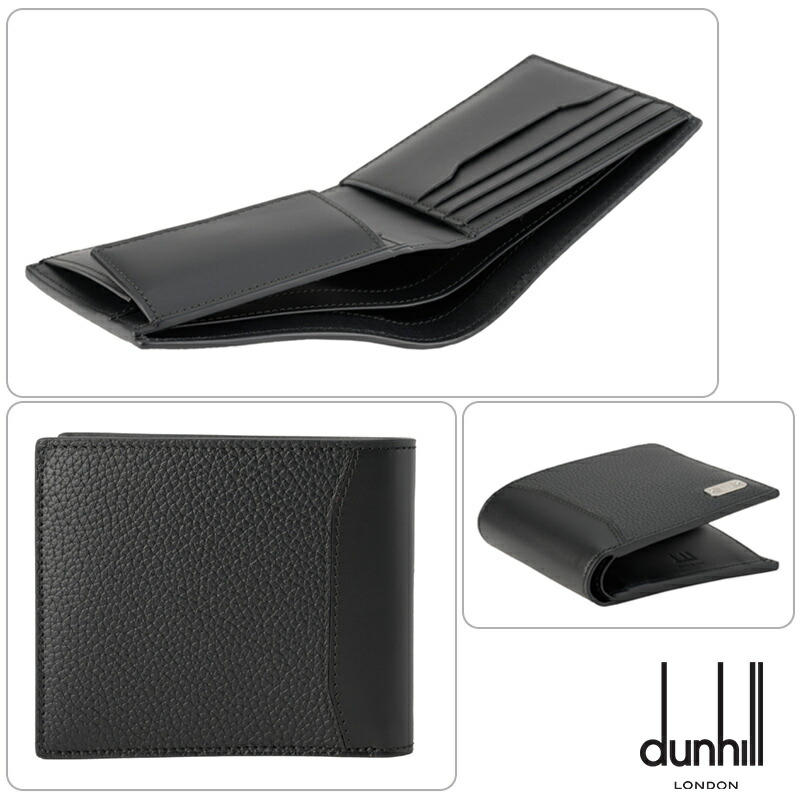 063/未使用 dunhillダンヒル 二つ折り財布 ブラック シボ革 小銭入れ dunhill（ダンヒル） dunhill 1893 Harness 二つ折り財布 ブラック