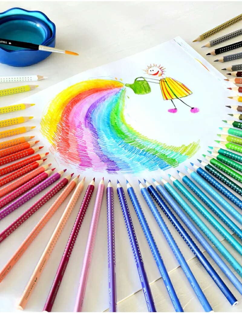 ファーバーカステル Faber Castell 水彩色鉛筆 48色 赤缶＋