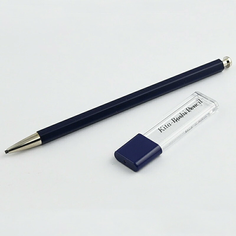 北星鉛筆 KITA-BOSHI PENCIL シャープペン 大人の鉛筆 芯削りセット ク大人の鉛筆 リップ付き ブラック/ブルー/レッド 木地  2mm 全5色｜youstyle-pen｜03