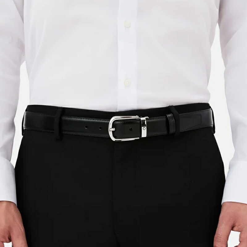 【美品】モンブラン MONTBLANC メンズベルト 黒茶リバーシブル MONTBLANC（筆記具、時計） モンブラン MONTBLANC メンズ レザー