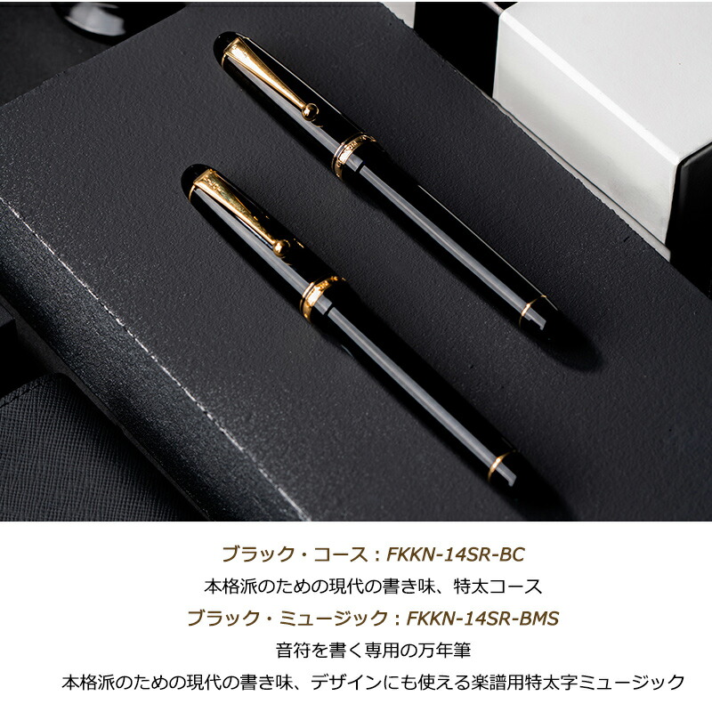 PILOT（パイロット） 名入れ 万年筆 カスタム74 14K 5号 C ブラック