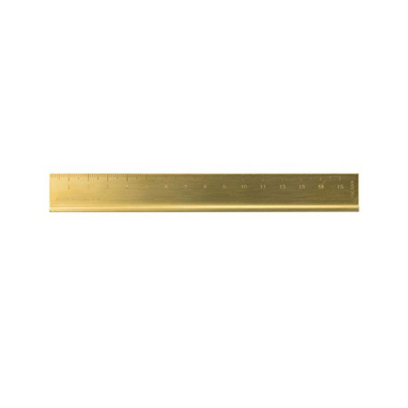 ミドリ MIDORI 定規 brass ブラス 無垢 15cm / アルミ ブラック 30cm / ブラステンプレート ブックマーク アルファベット 真鍮｜youstyle-pen｜02