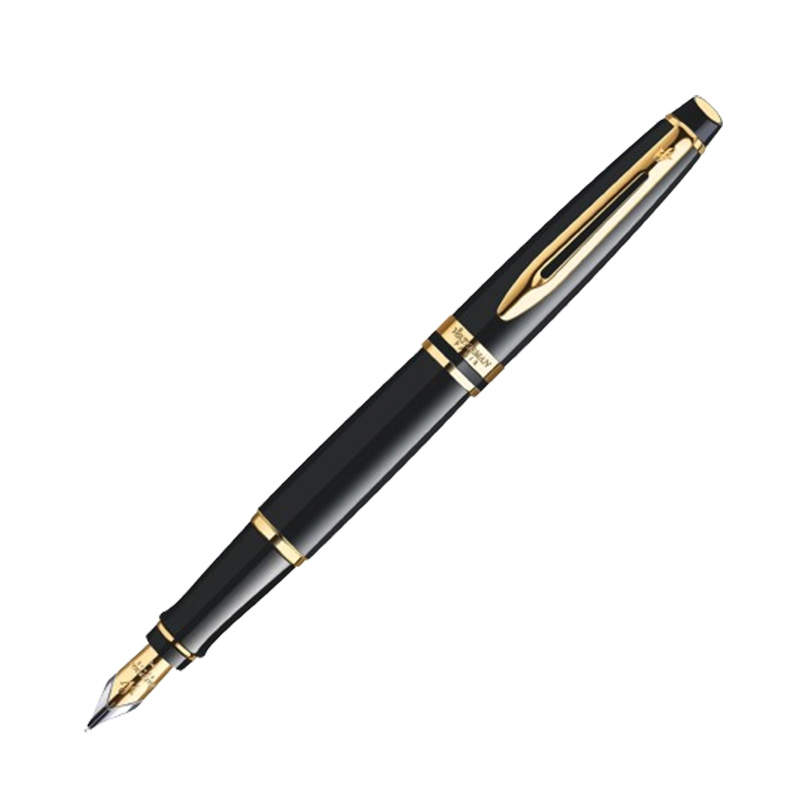WATERMAN 万年筆 14K 金 シルバー ブラック 2点セット エキスパート 名入れ 万年筆 ウォーターマン WATERMAN