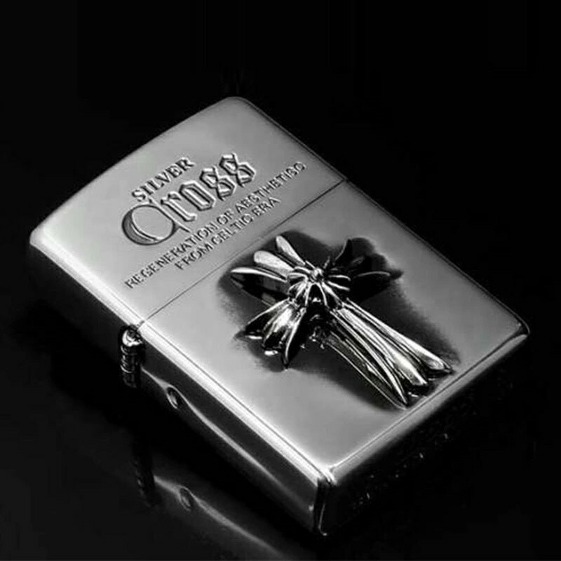 ZIPPO ジッポー ライター クロスメタル 純銀メタル貼り