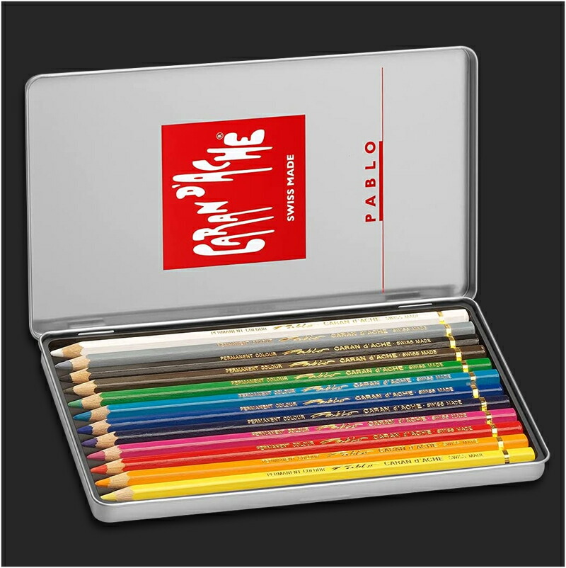 パブロ カランダッシュ CARAN D'ACHE PABLO 油性色鉛筆 12色