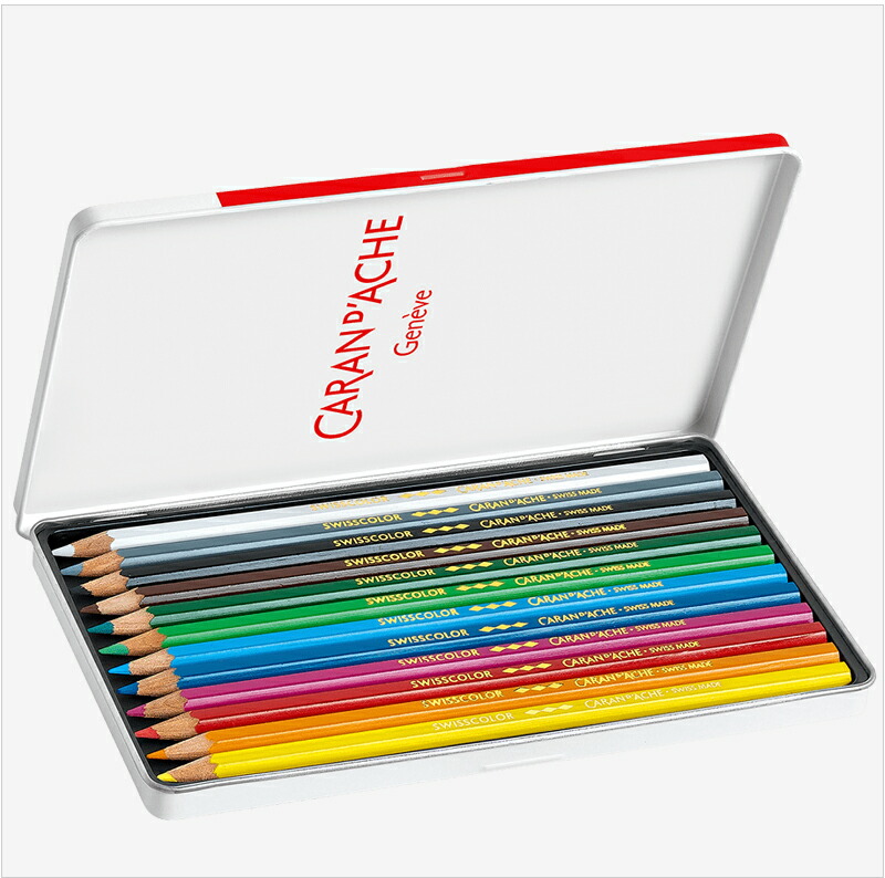 CARAN d'ACHE（カランダッシュ） 水溶性色鉛筆 スイスカラー 12色