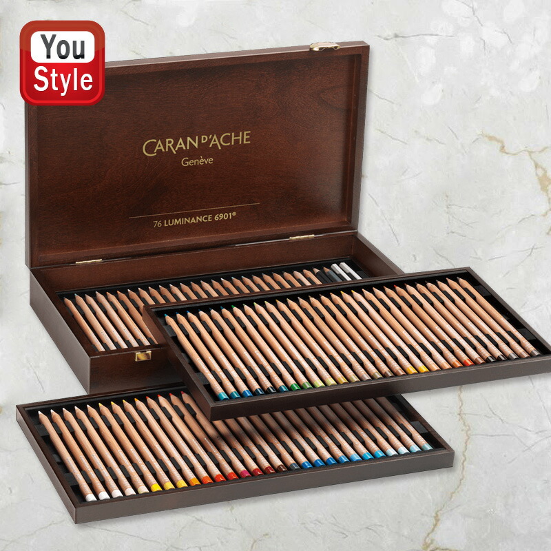 【希少】Caran d'Ache カランダッシュ　木箱 CARAN d'ACHE カランダッシュ D'ACHE 油性色鉛筆 ルミナンス 76