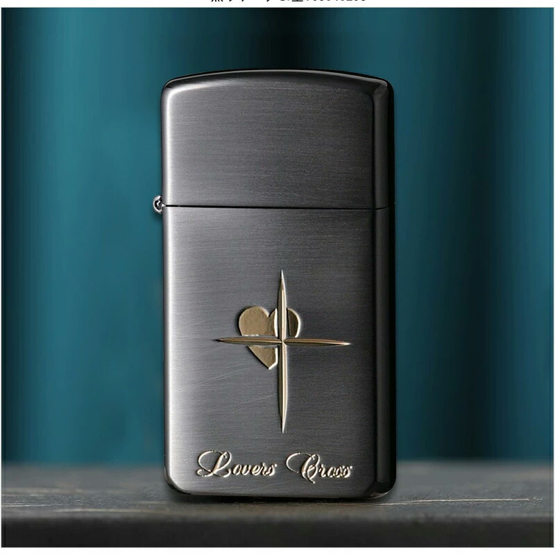 ジッポー ZIPPO オイルライター ラバーズ・クロス スリム Lovers Cross slim 黒サテーナ＆金 63040298  銀サテーナ＆ピンクゴールド 63040398