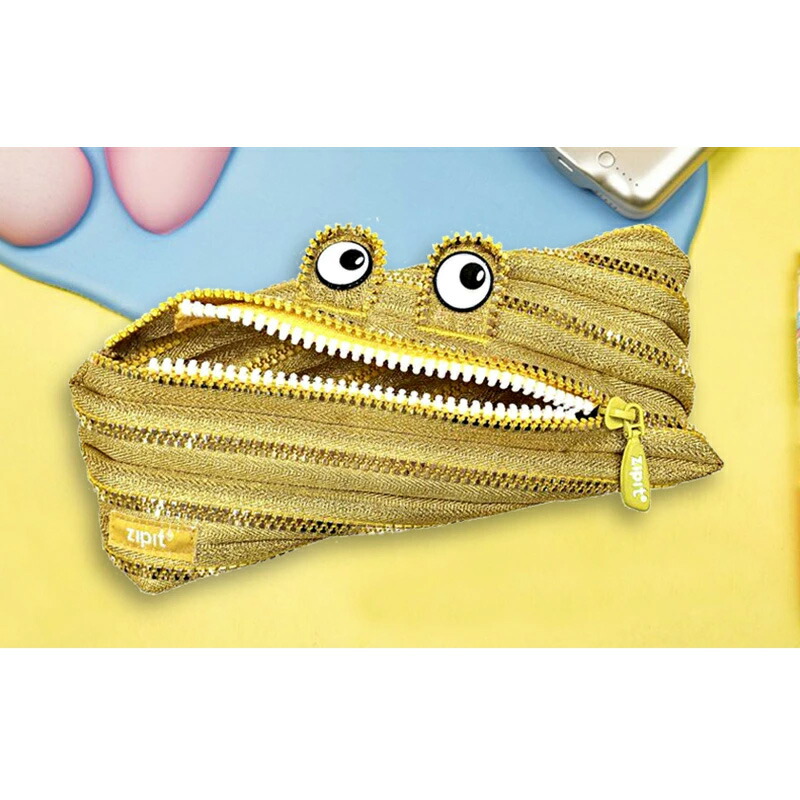 ヘッモンイ　ポーチ ZIPIT クリーチャーモンスター ワニ ブルー ZP CREATURE MONSTER