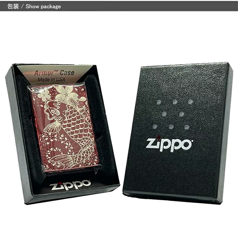 ジッポーZIPPO オイルライター オリジナル ネイティブメタル イオンコート レーザー彫刻 鯉桜 / ターコイズ 天然石 / /オニキス  ブラックニッケル