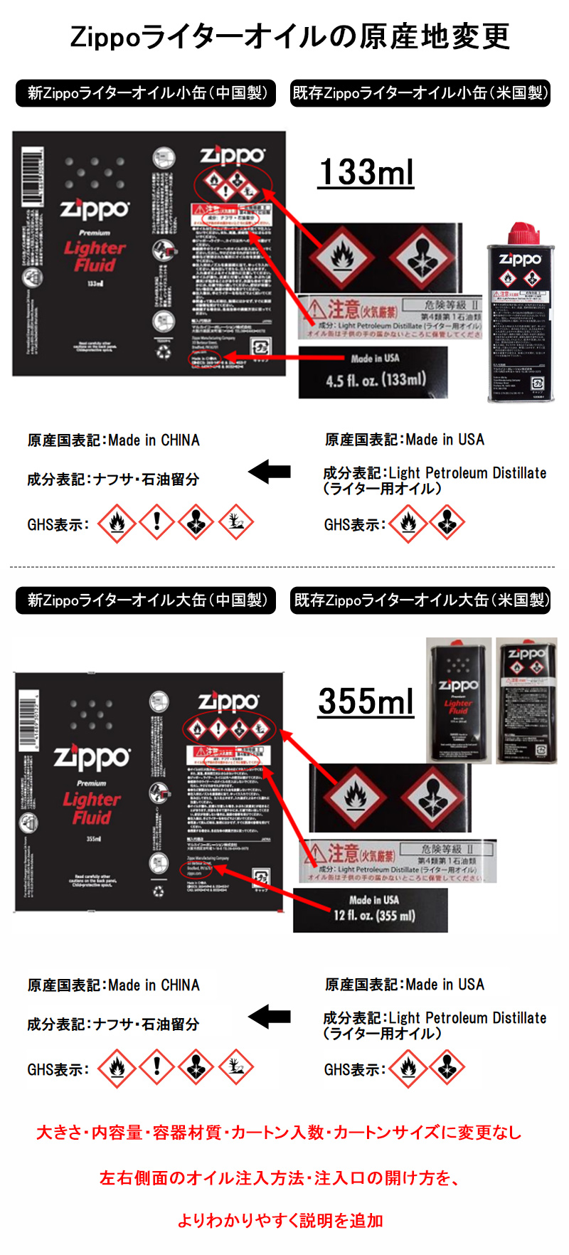 ZIPPO（ジッポー） ライター用オイル小缶 133ml 純正品 ZP-3141J 純正