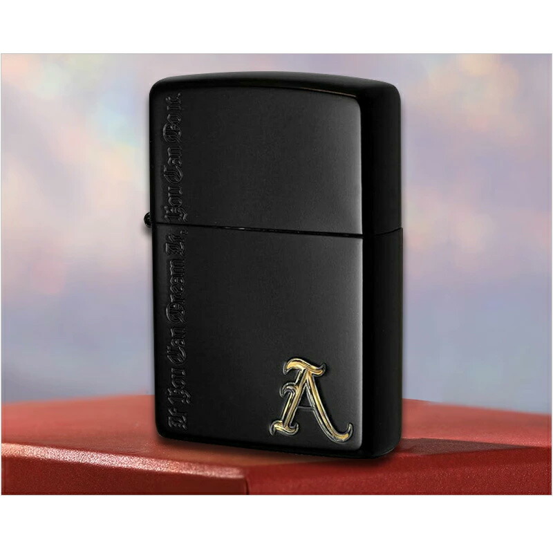 ジッポー ZIPPO ライター ネームオブラブ ブラック イニシャルメタル 全10種類 オイルライター 喫煙具