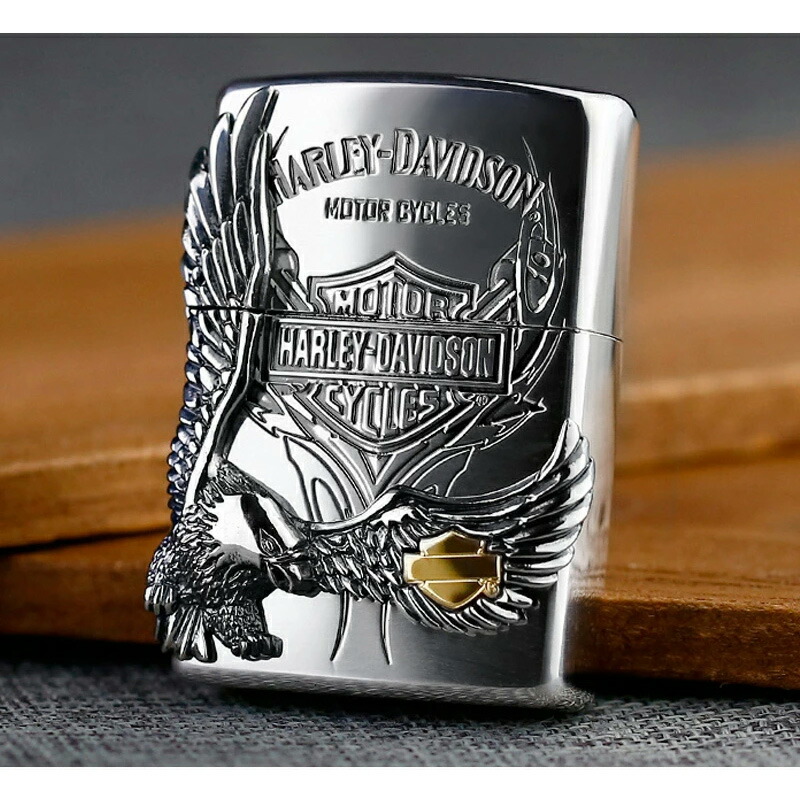 ジッポー ZIPPO ライター ハーレーダビッドソン HARLEY-DAVIDSON 日本限定モデル イーグルメタル ゴールド/シルバー サイドメタル 全7種｜youstyle-pen｜02